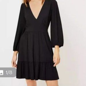LOFT long sleeved black dress